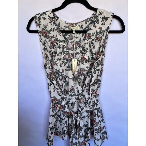 Max Studio Women’s Floral V-Neck Ruffle Sleeveless Surplice Top Tie Blouse M NWT - Picture 13 of 15